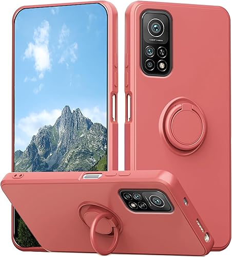 Miniatura 8 de Funda compatible con Xiaomi Mi 10T Pro con soporte de anillo verde, funda para teléfono Xiaomi Mi 10T Pro, funda de silicona líquida con forro de