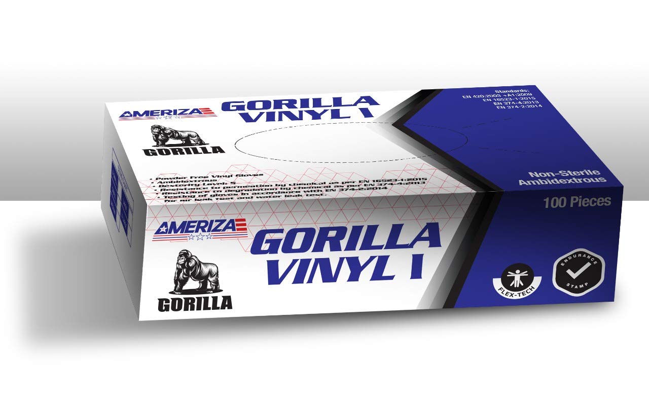 Allmart Latex & Powder-free Vinyl Disposable Gloves (Large, 100 Pieces)