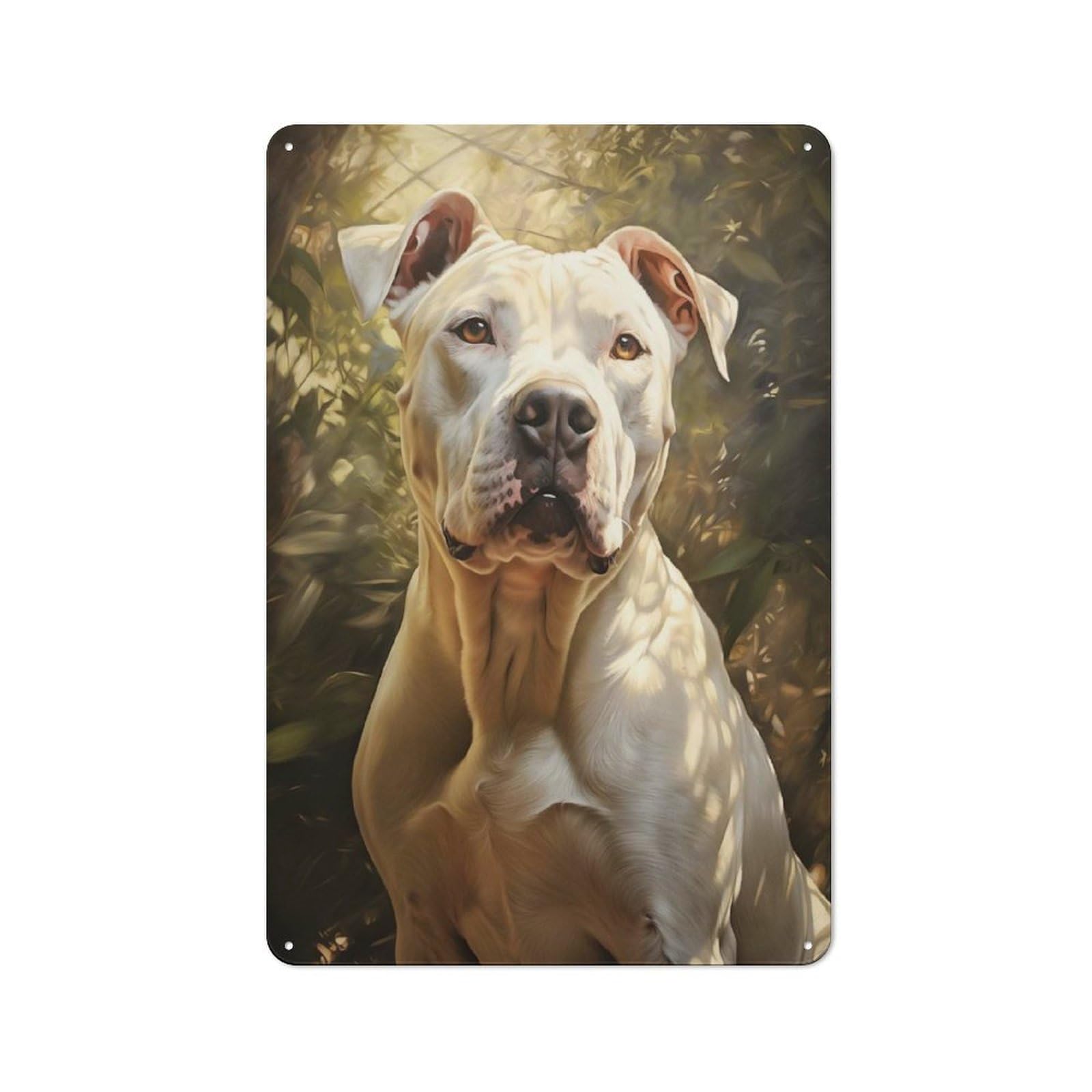 Junmoney Style-8 Dogo Argentino Metal Wall Sign 30X20cm, Rustic Decor For Pub Or Café, For Home Interiors, Feature Walls And Decorative Displays