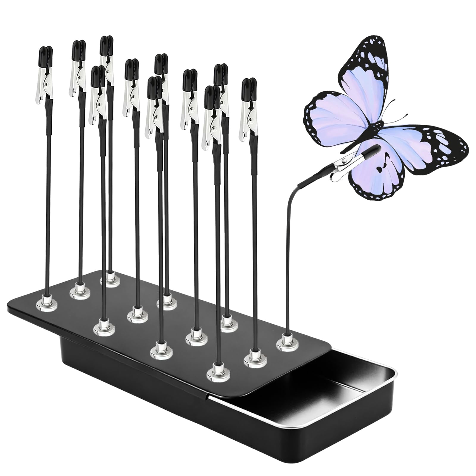 12Pcs Magnetic Bendable Alligator Clip Sticks, Flexible Wire Metal Clamps