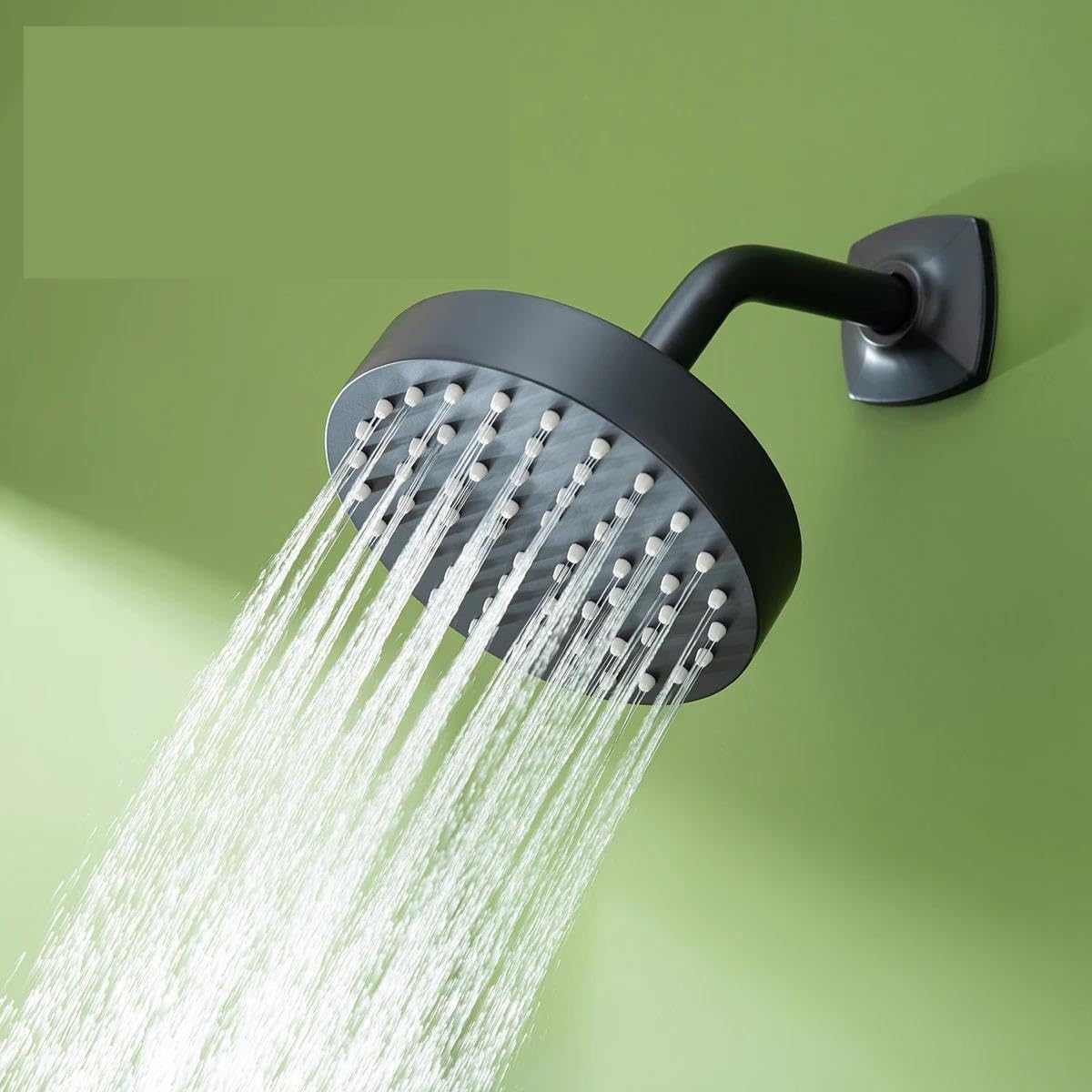 Soffione doccia ad alta pressione in acciaio inossidabile massiccio, rubinetto per doccia a pioggia nero opaco per bagno(Brushed yellow)