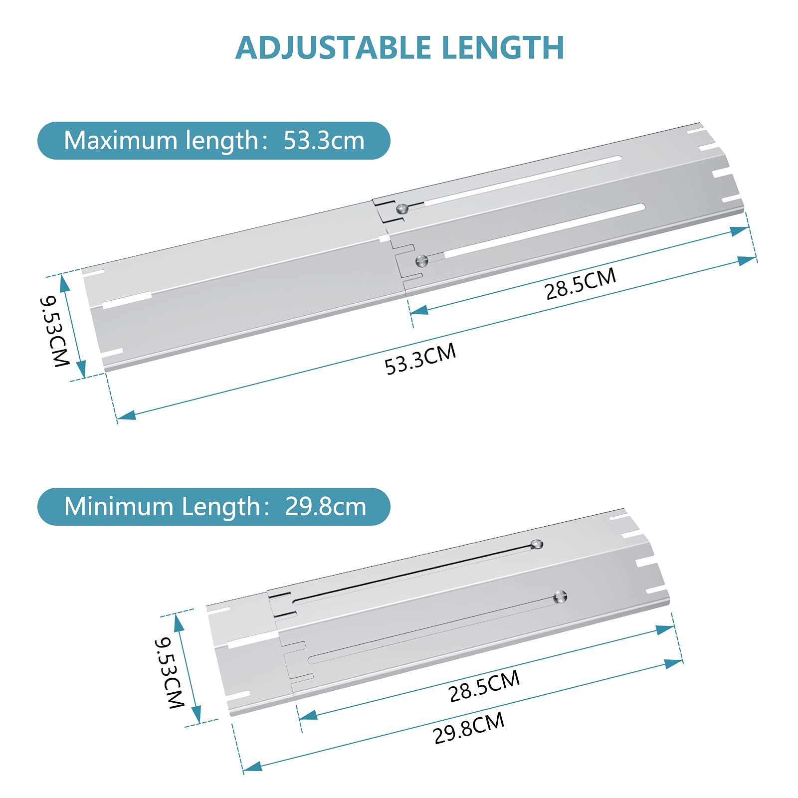 3 Barre Flavorizer Per Griglia A Gas | Acciaio Inox | Regolabili 30-72cm | Diffusori Di Calore Per Charbroil - Foto 8