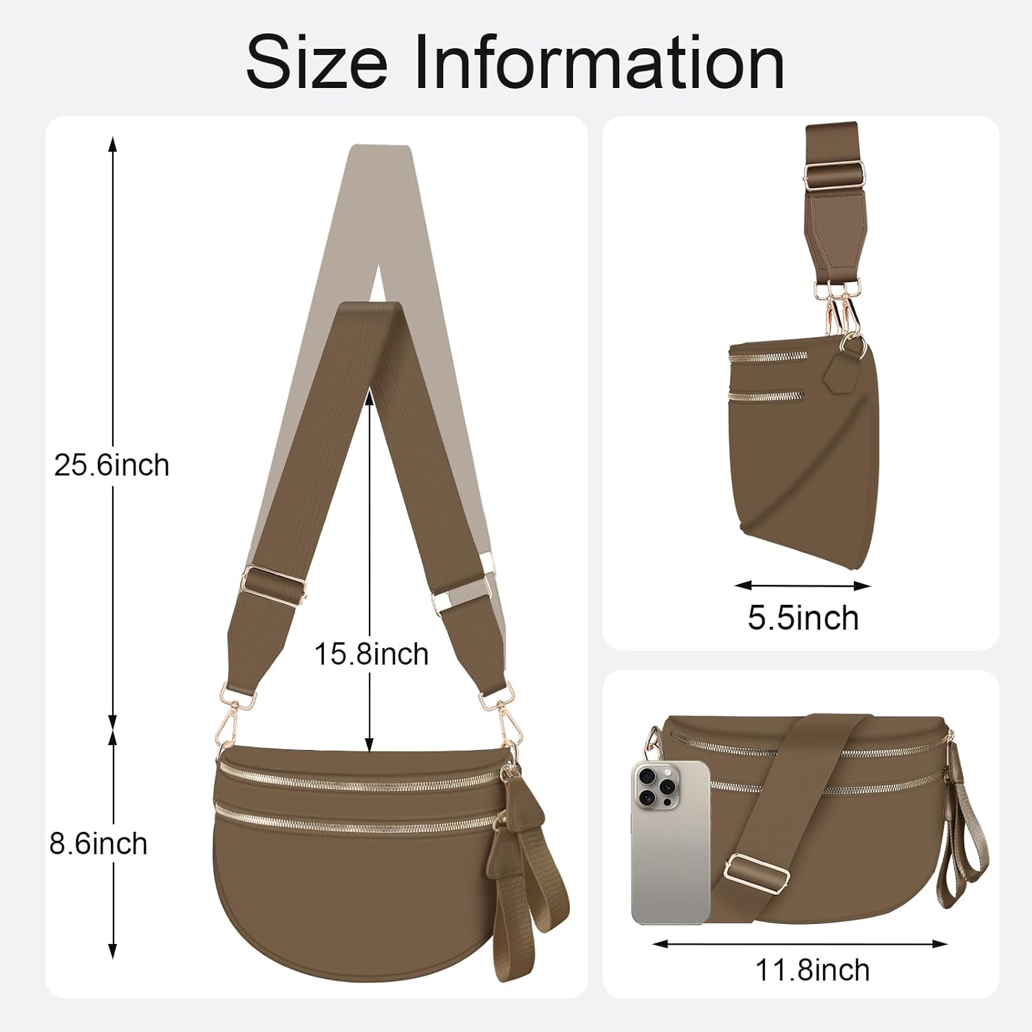 Bum Bags for Women Checkered Crossbody Bag Large Nylon Belt Purse Fanny Packs, Bonus with a Extra Strap - Image 6