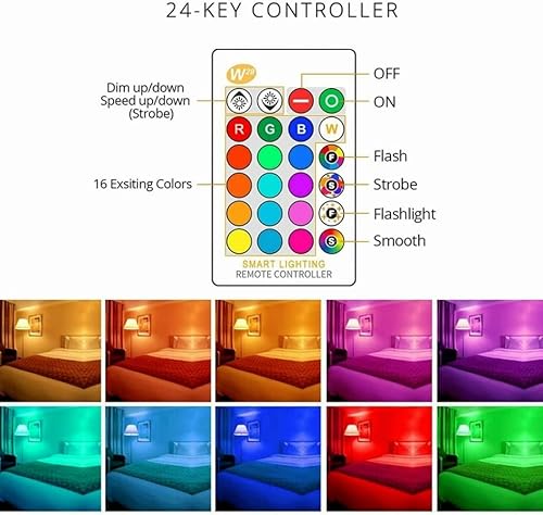 Miniatura 7 de anso Bombilla LED RGB que cambia de color, 4 modos, control remoto, B22, E27, A50, A70, GLS (A7010W, 2 unidades)