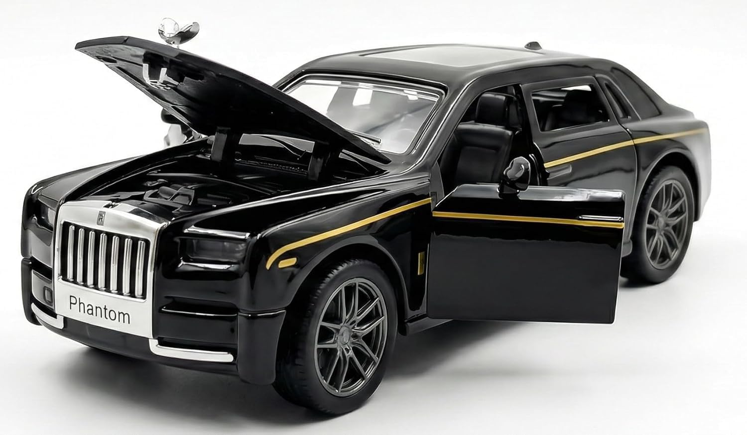 Rolls Royce Phantom Diecast Toy Car – 1:32 Scale Metal Luxury Car Model with Openable Doors, Bonnet & Boot, Pull Back Action, Sound & Light, Collectible Toy Car (Colors as Per Stock)-image-26