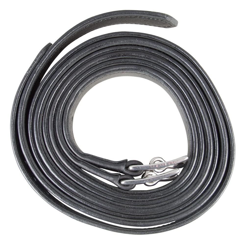 PFIFF 102697 Steigbügelriemen Noble, Leder Riemen Steigbügel Schwarz 170 cm
