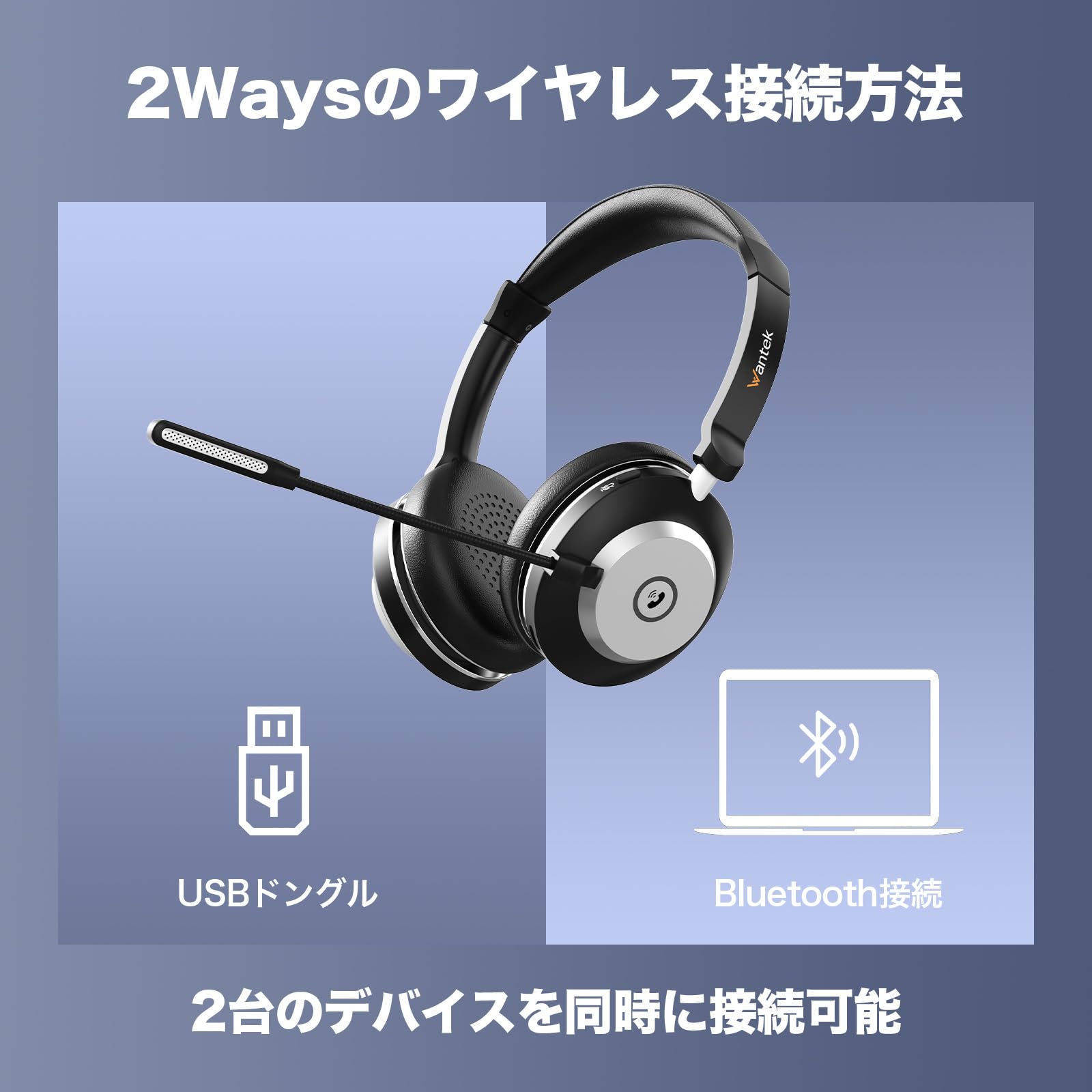 Amazon.co.jp: Wantek 882BTC ワイヤレス Bluetooth ヘッドセット 両耳