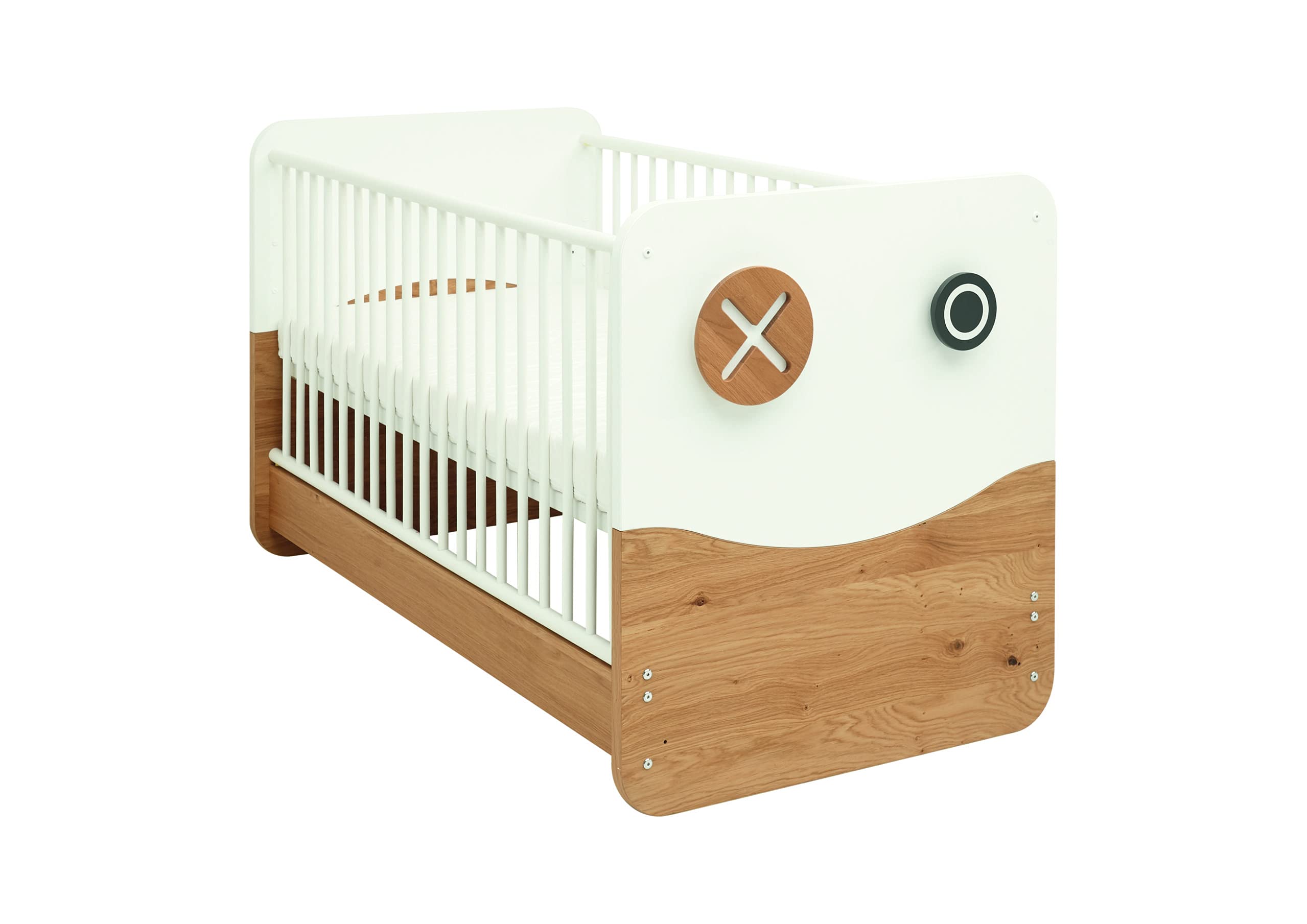 minimo Day Bed, Engineered Wood, Snow White/Natural Oak, Einzel