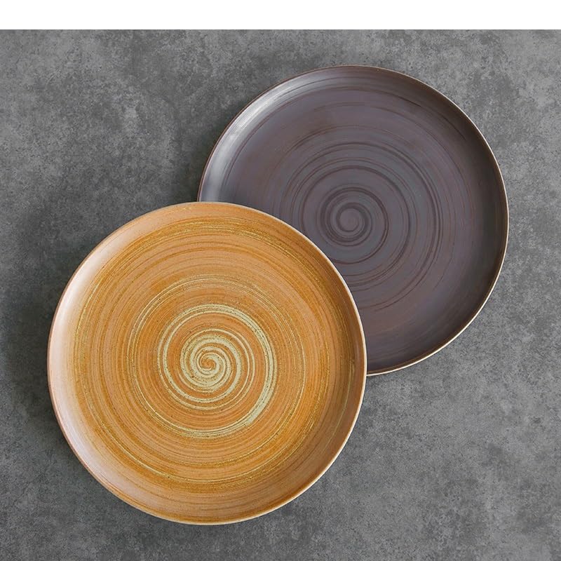 Talerz na przekąski Pojemniki na przekąski Retro Ceramiczny talerz obiadowy Okrągła zastawa stołowa Prosty talerz restauracyjny do steków Pizza Przekąska Taca na deser Talerze deserowe Taca na przeką