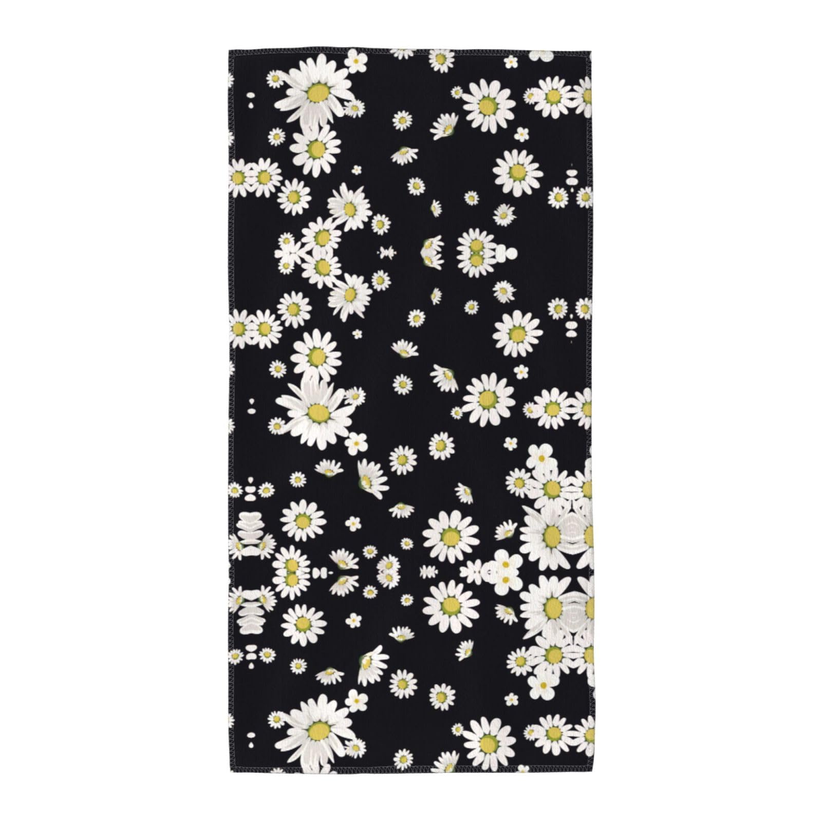 SDEGTHO White Daisy Fashion Printed Bath Towel High Water Absorption For Hiking Trip