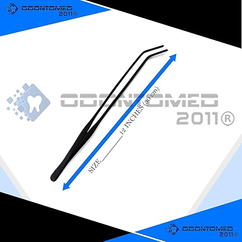 Miniatura 3 de OdontoMed2011 Pinzas de acuario de 12 pulgadas de largo, pinzas curvadas de acero inoxidable para pecera, plantas acuáticas, pinzas de alimentación