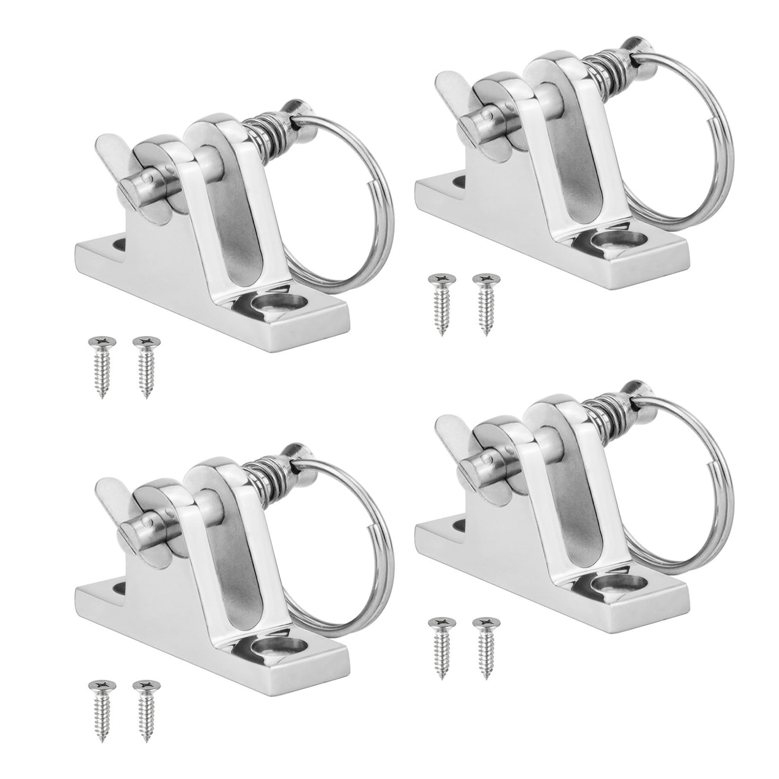CUNZJIA Boat Canopy Hardware Bimini Top Deck Hinge with Quick Release Stainless Steel Pins for Marine Sunshade Assembly