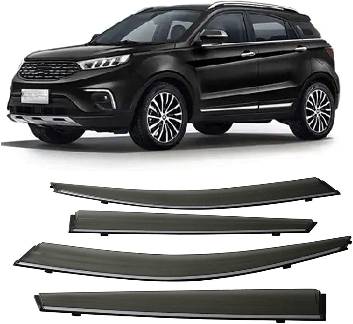 PANXUC Car Wind Deflectors for Ford Territory 2019 2020 2021 2022, Side Window Wind Rain Deflector Window Visor Sun Rain Guard Smoke Guards