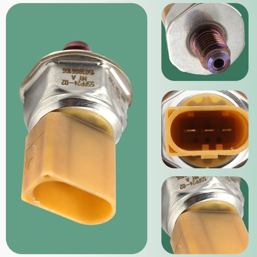 Riloer Sensore di pressione carburante, 55PP24-02, 059130758K, 057130764H, 057130764L, 059130855HX, 059130855FX