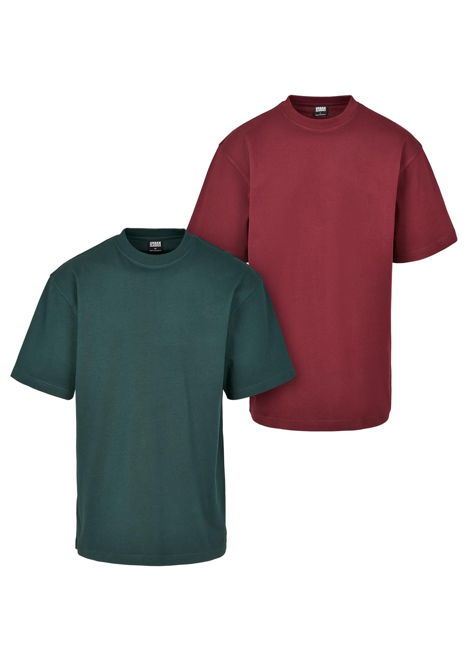Urban Classics Men's Redwine+Bottlegreen Tall Tee 2-Pack, 6XL
