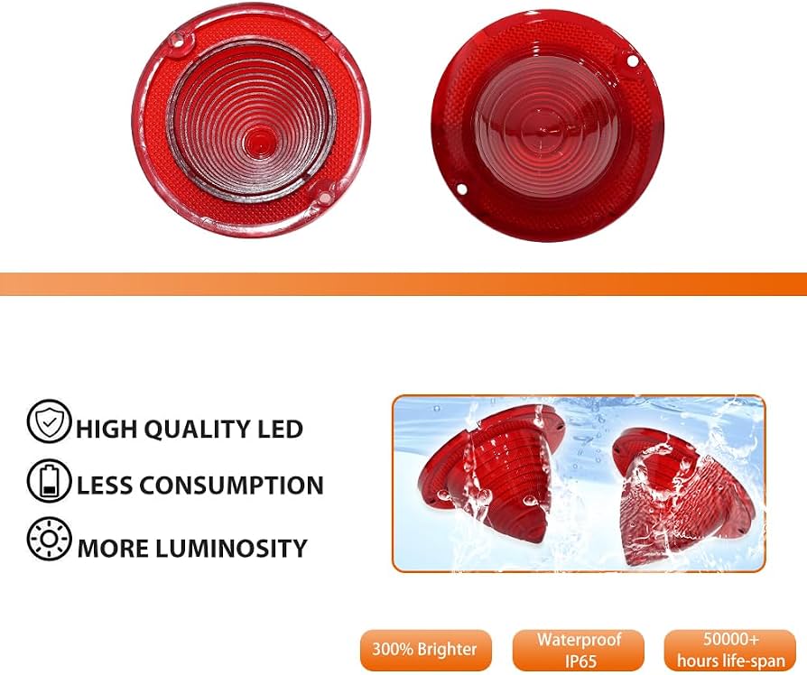 Amazon.com: ADIIL 2PCS Rear Red Lens Tail Light Lamp Kit For 1960