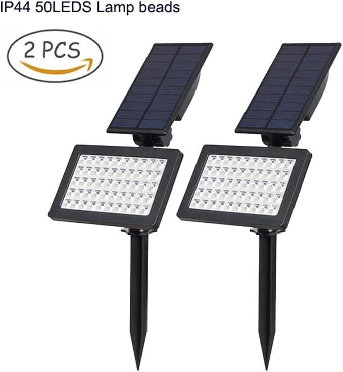 BAZIGA Tuin 1pc/2pcs 50 LED Solar Light Outdoors IP44 Tuindecoratie Solar Lampen Buitenverlichting Spotlight Wandlamp voor Outdoor Garden photo 2