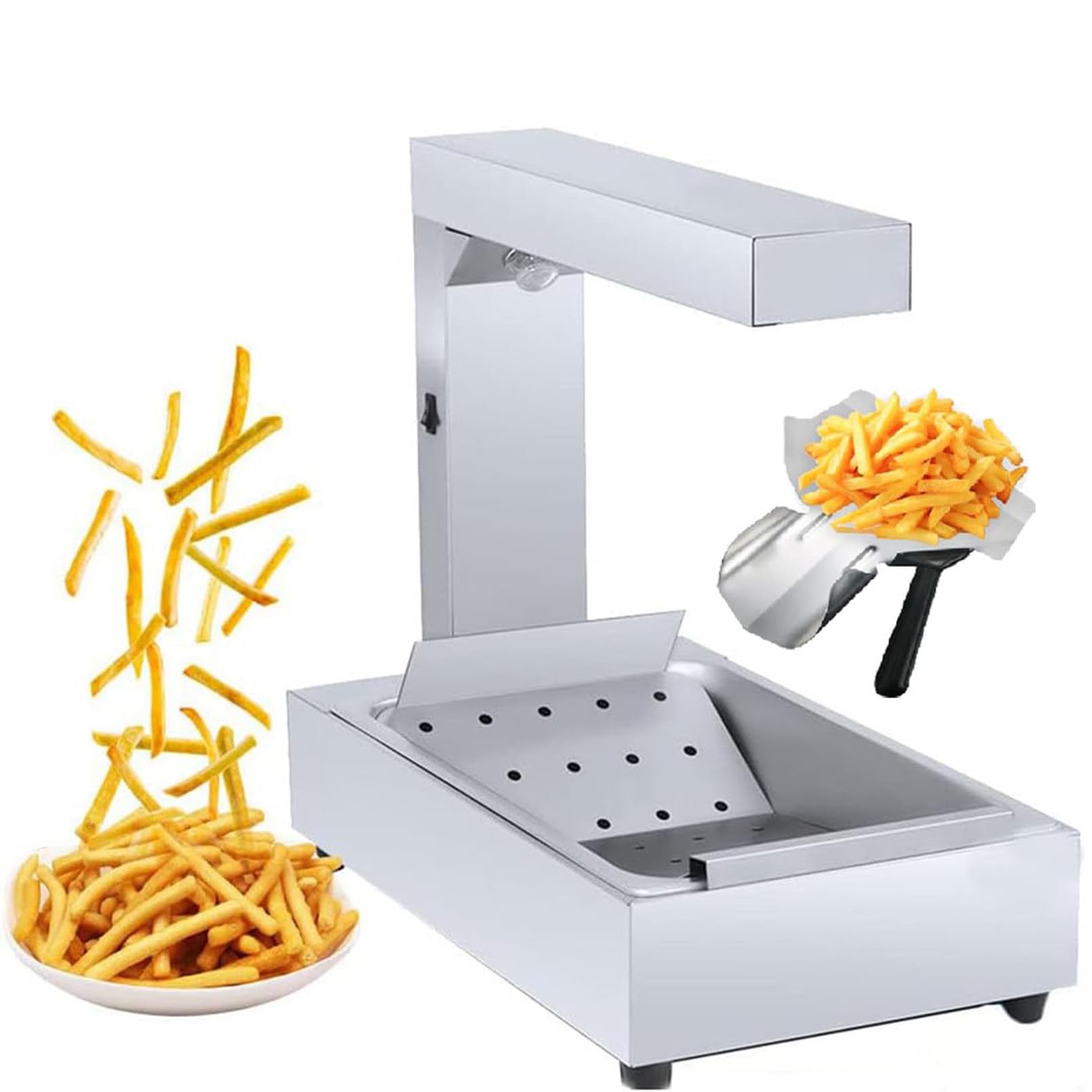 Scalda patatine fritte Lampada riscaldante per alimenti commerciale/Scaldacibo Luce, Stazione di scarico riscaldante Scaldacibo da banco per patatine fritte Churros Buffet Cucina Ristoranti 1000W