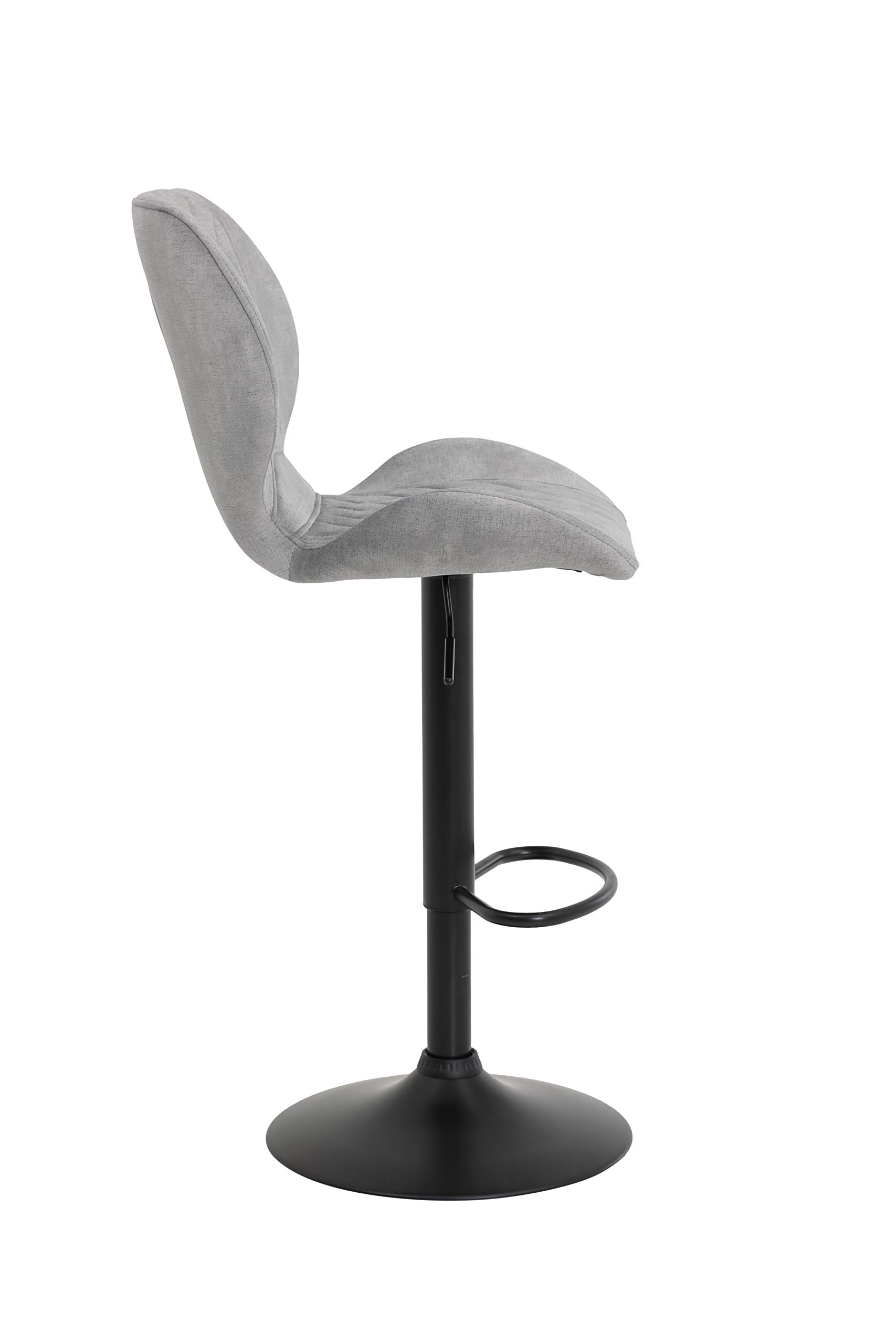 Hela Tische, Laila - Juego de 2 Sillas de Pedestal, Microfibra, Base de Metal, Color Gris, Altura Regulable con Elevador, Base Circular, Giratorias en 360°