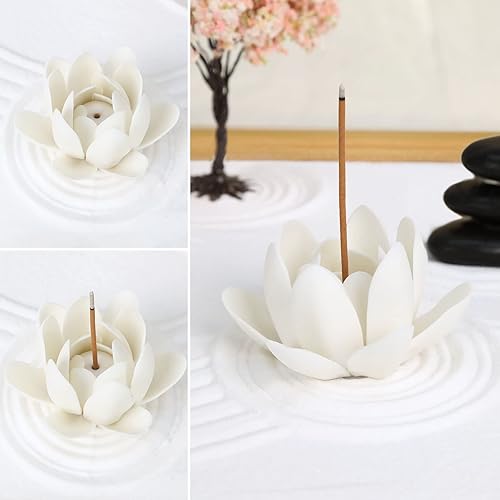 Miniatura 4 de Jardín Zen para escritorio de 11 x 7.5 pulgadas, arte de arena hecho a mano con bandeja, juego de regalo japonés, mini jardín zen con árbol bonsái,