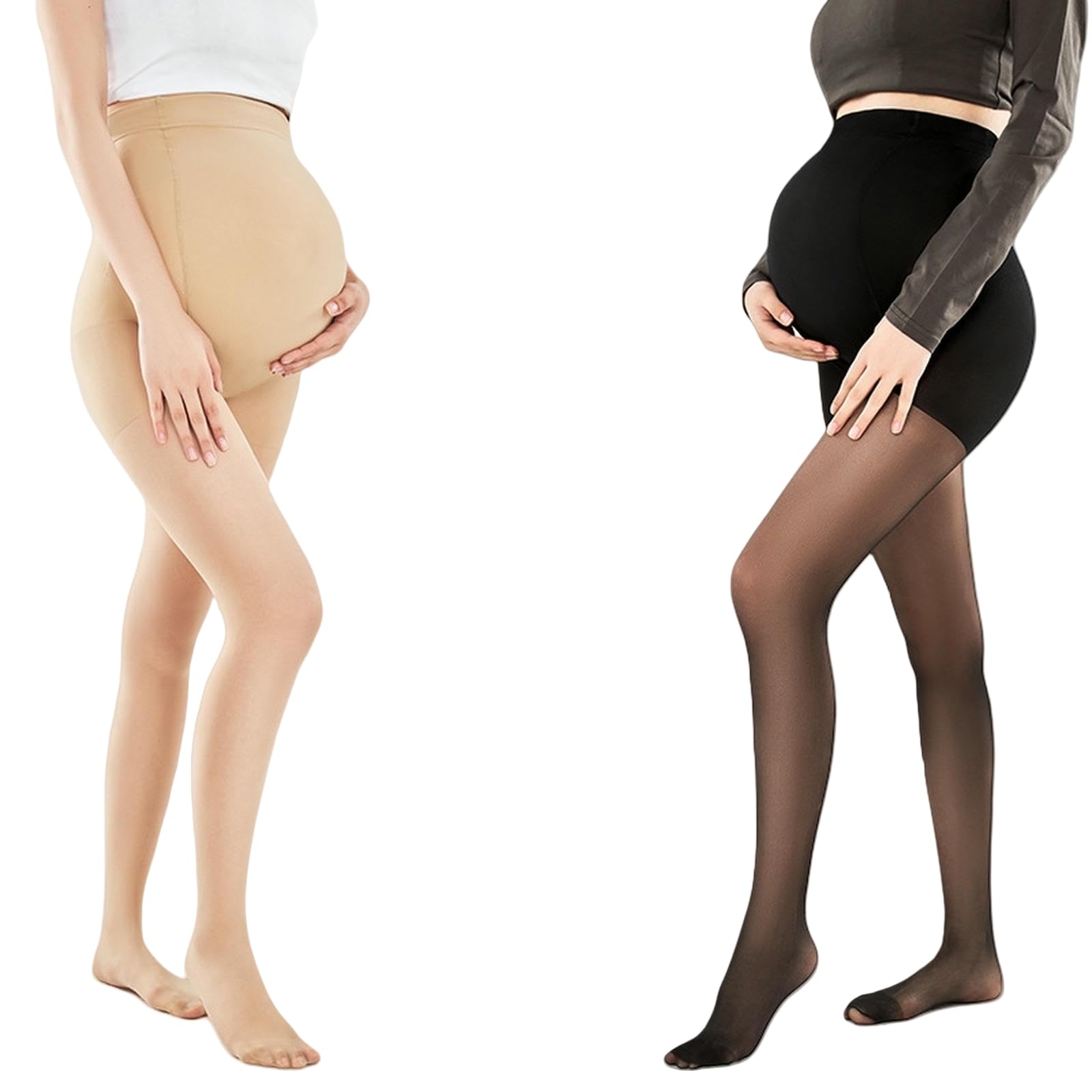 Collant grossesse taille haute reglable : vivez vos journees actives avec le pack de 4 paires