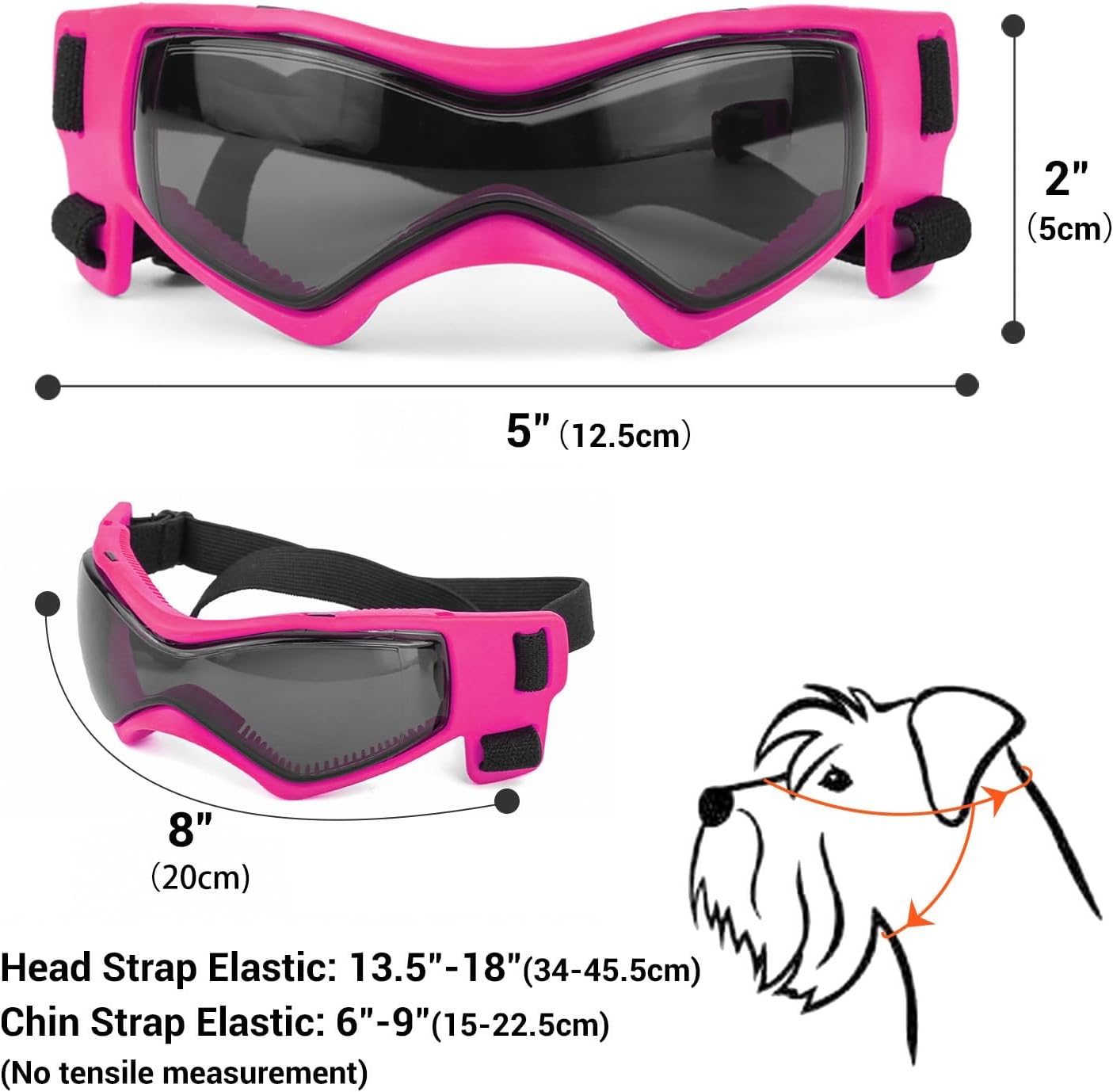 Medium Dog Goggles for Medium Breed UV/Wind/Dust Protection Dog Sunglasses with Adjustable Strap, Pink