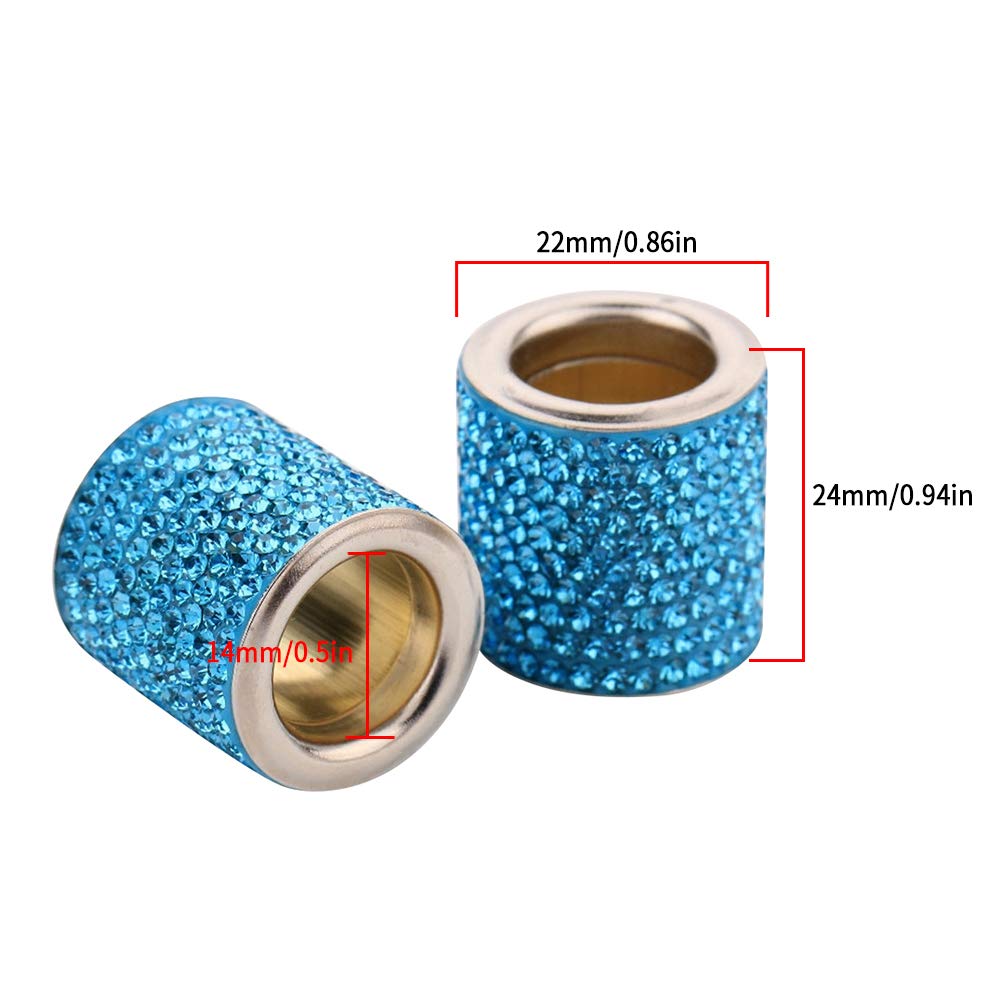 idain 2PCS Car Headrest Collars Decor Rings Bling Bling Interior Decoration Head Rest Collars Rings for Car SUV Truck (Dark Blue)