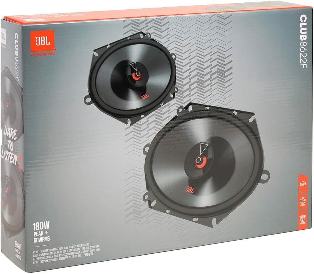 JBL Club 8622 2-Wege Auto Lautsprecher Set von Harman Kardon - 180 Watt KFZ Car hifi Autolautsprecher Boxen - ovale Box groß 5 x 7 - 6 x 8 Zoll | 152 x 203 mm