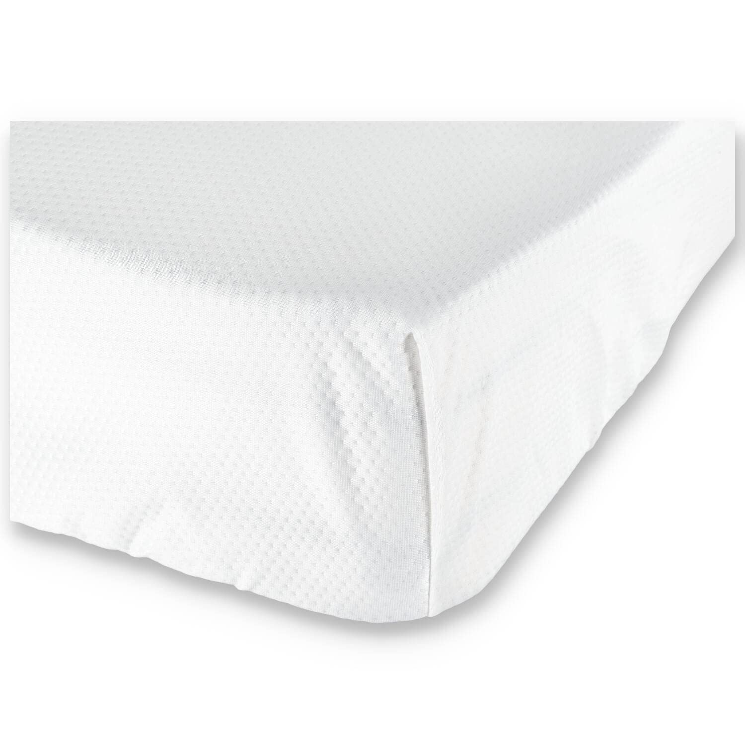 CASA TESSILE - VP Protection Coprimaterasso Impermeabile e Traspirante | Protezione | Fascia Laterale 25 cm | Lavabile in Lavatrice, Bianco, 1 Piazza e Mezza 120x195+25 cm