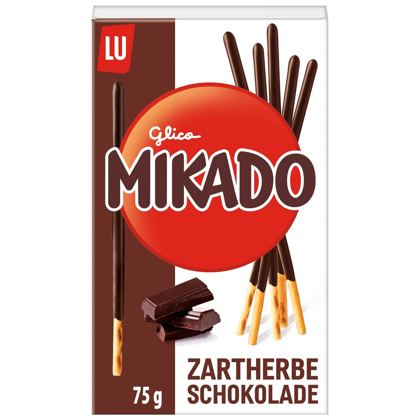 Mikado Zartbitter-Schokolade – knusprige Keksstäbchen, überzogen mit dunkler Schokolade – 24 x 75g