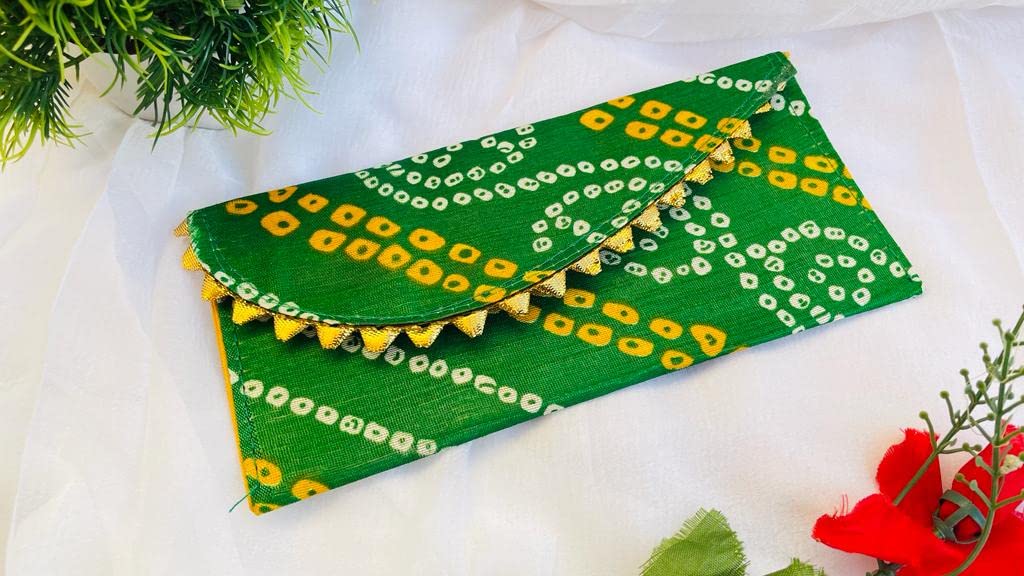 RDK SON'S Women's Ethnic Bandhani Pattern Clutch Purse Bag, Indian Wedding Gift, Purse for Gifting, Potli for Party, Return Gifts, Shagun Pouches for Girls 3