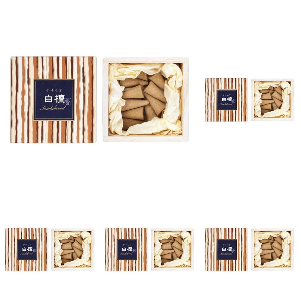 Nippon Kodo Kayuragi Sandalwood Incense Cones 12pc Paulownia Box Set of 5