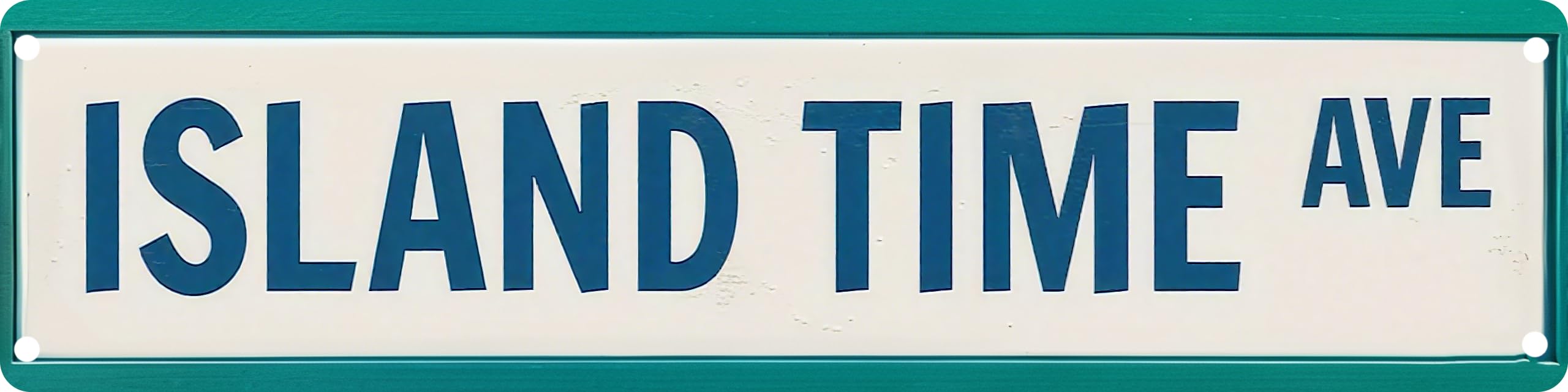 peiyeety Vintage Metal Tin Sign Decorative Wall Art Island Time Ave Themed Street Sign, Rustic Style, Durable Waterproof Rustproof, For Home, Beach, Tropical Decor, Easy To Mount, 4x16 Inch