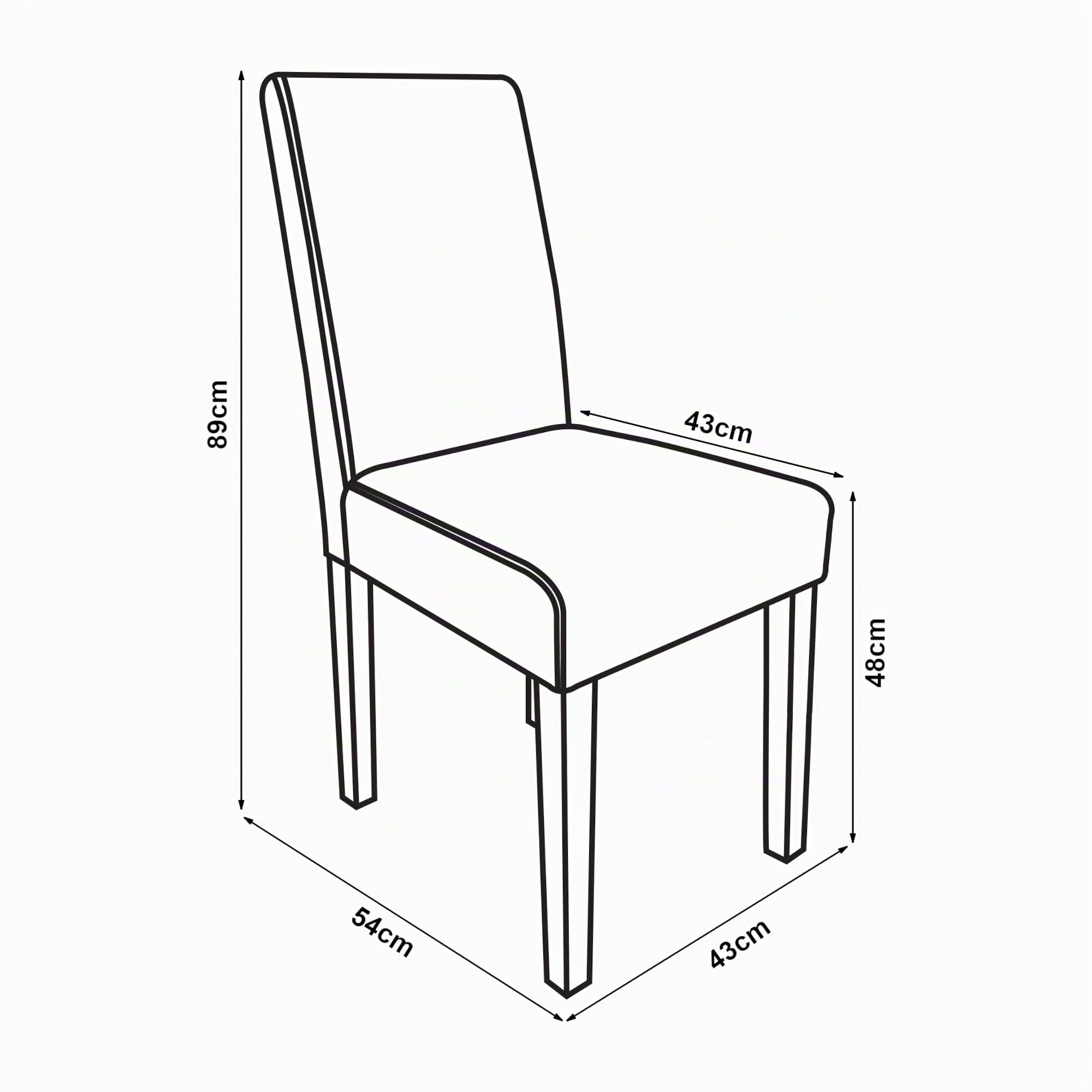 [en.casa] Conjunto de 6 Sillas de Comedor Hamburg Set de 6 Sillas de Cocina Elegantes y Acolchadas con Respaldo Alto Madera Tela 89 x 43 x 54 cm - Gris Oscuro