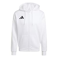 adidas Uomo Entrada26 Full Zip Hoodie Sweatshirt, White/Black