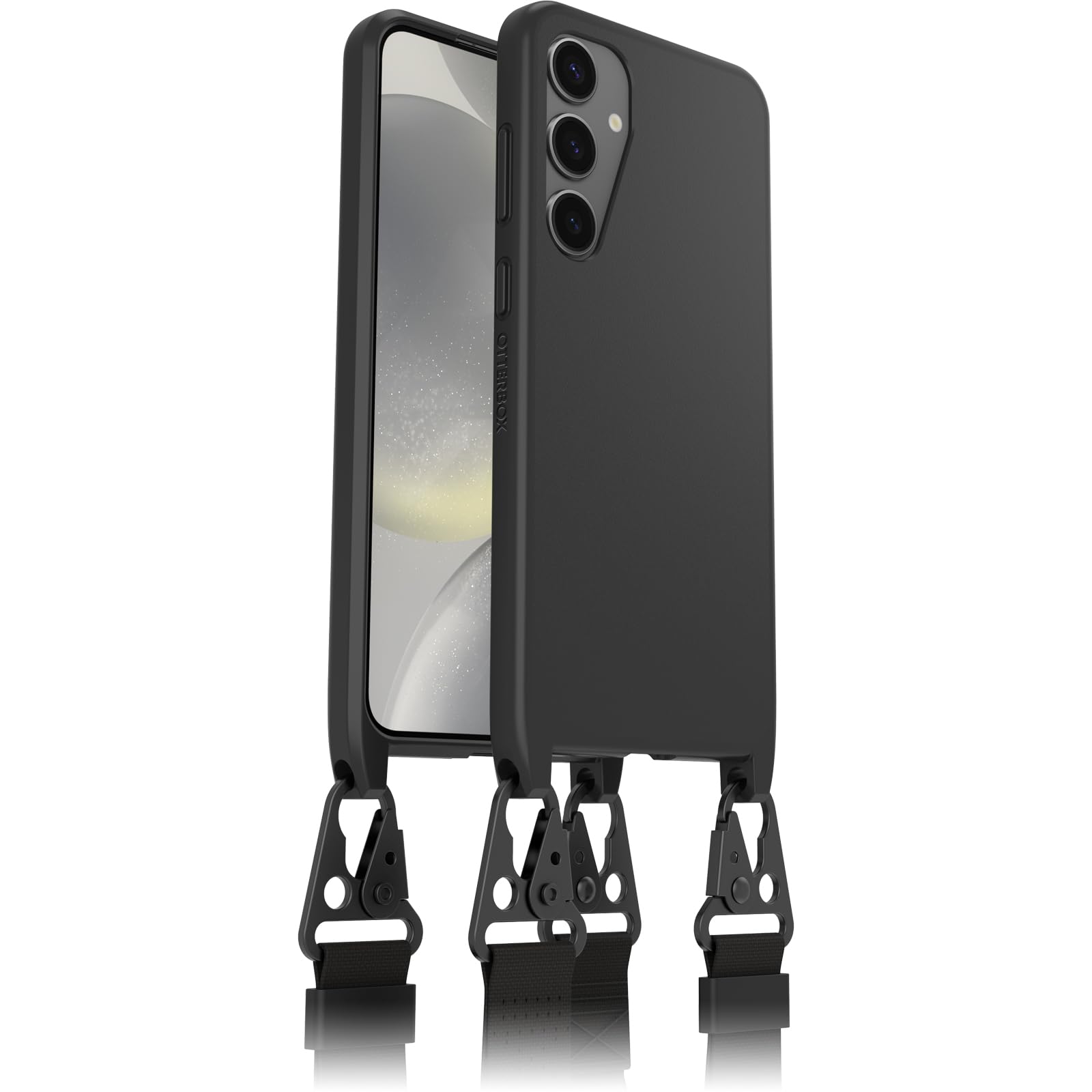 Cover OtterBox React Lanyard per Samsung Galaxy S24+, Custodia sottile, Resistente a shock con cordino a collana, Adattabile e intercambiabile, Testata a norme MIL STD 810G, Nero, Senza Retail Package
