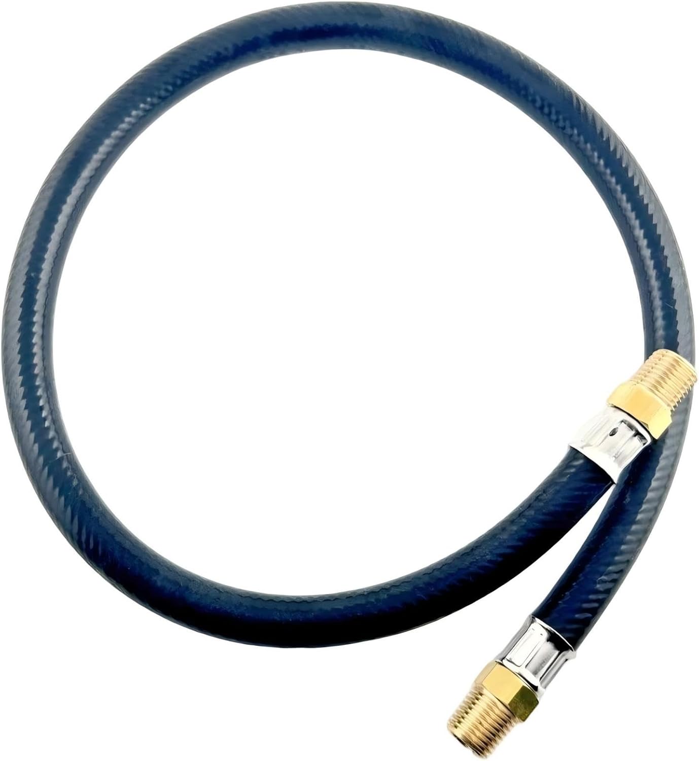 24" Crimped 1/4" Male NPT Pipe Thread Rubber Pigtail Male Propane LPG BBQ 250psi - for Barbecue Tools CVPHA-#541-#541 - CRIMPED PROPANE GAS HOSE Kit Replacement