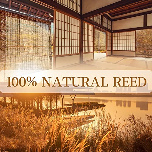Customize Retro Reed Curtains Natural Outdoor Blinds For Porch Handwoven Bamboo Shades For Patio Privacy Protection Sun Protection Window Dressing For Windows/Porch/Indoor/Outdoor Cordless/With Lift ( #TOP1