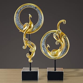 Resin handicrafts, Phoenix Home Decoration Decorations, Living Room Decorations, Wedding Gift Decorations-B||Large