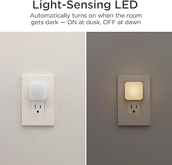 Lights By Night Mini Square LED Night Light, Plug-in, Dusk