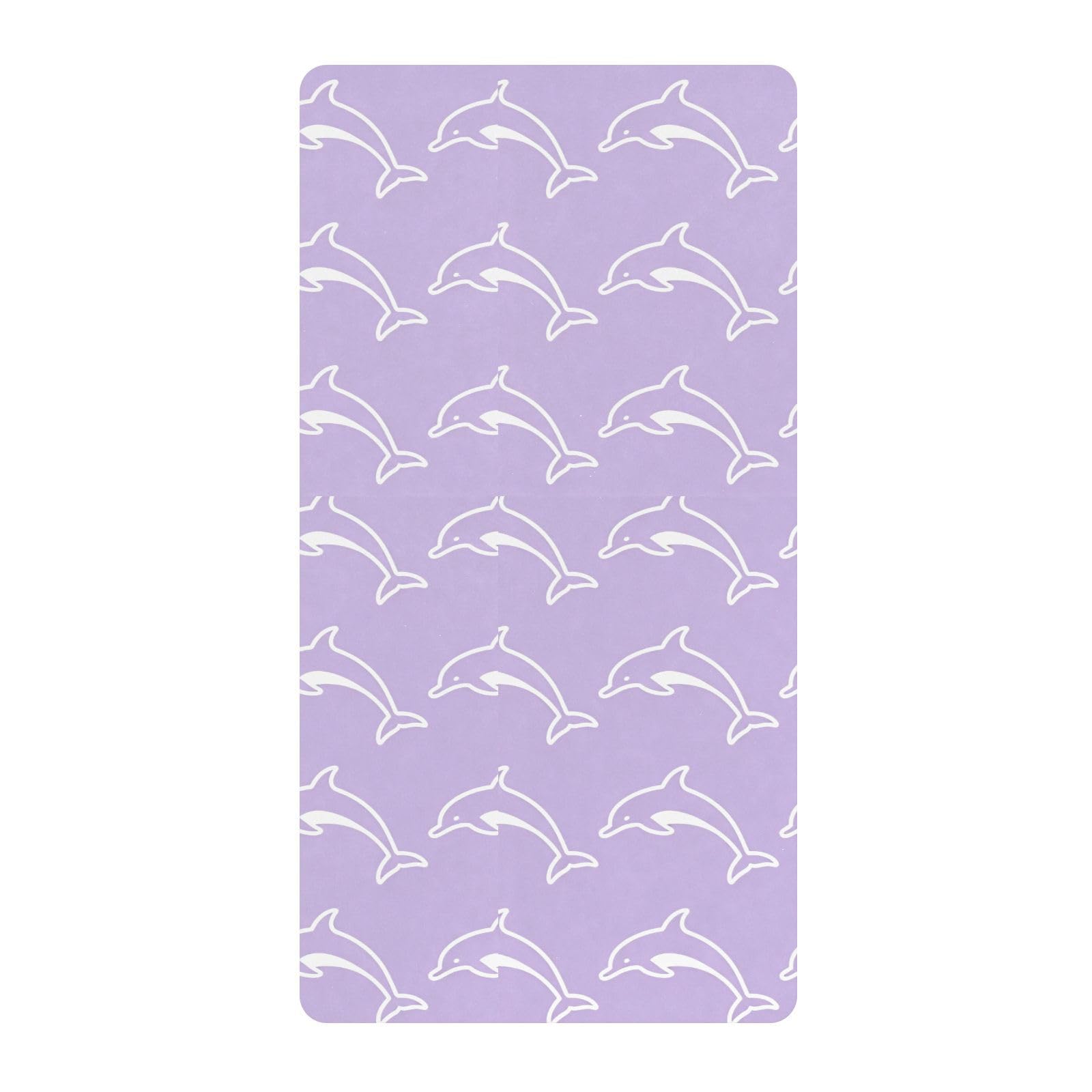 Drap de lit enfant en coton violet motif dauphin pour lit une place