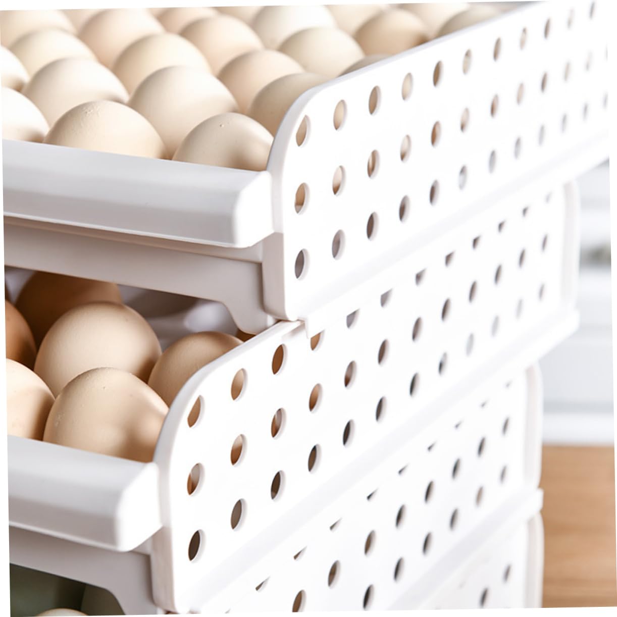 Caja de Huevos 30 Compartimentos Apilable, de Plástico Pp, 2 Niveles