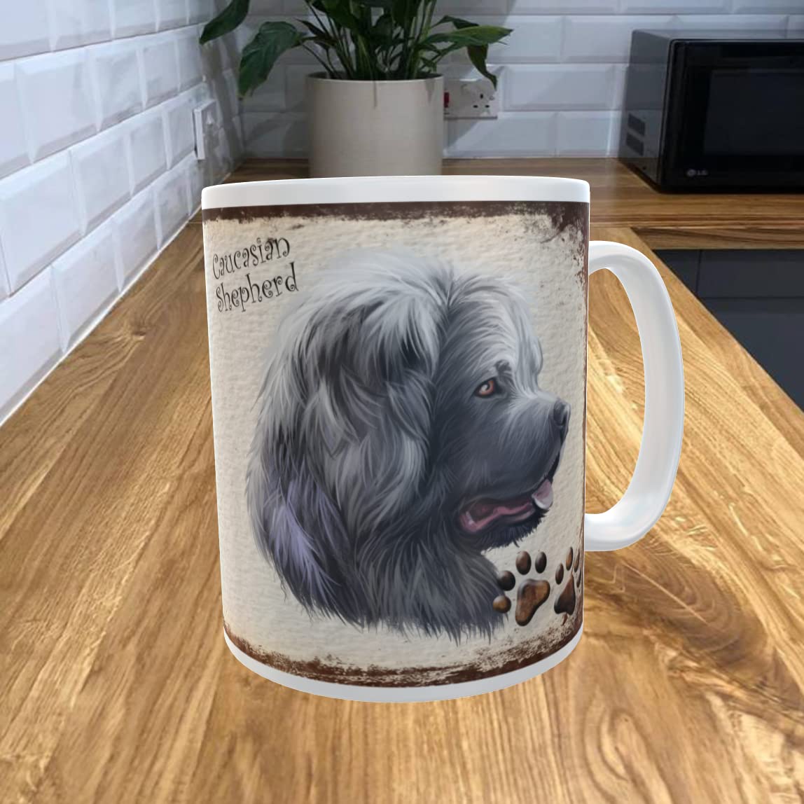 Shawprint Limited CAUCASIAN Shepherd 11oz Coffee Mug My Dog's Rules Theme 611DRMUG