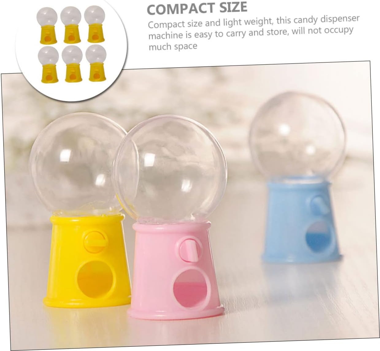 Abaodam 18pcs Mini Gumball Machines Candy Dispenser Toys for Boys and Girls Fun Candy Catcher for Creative Play and Hand-Eye Coordination Development