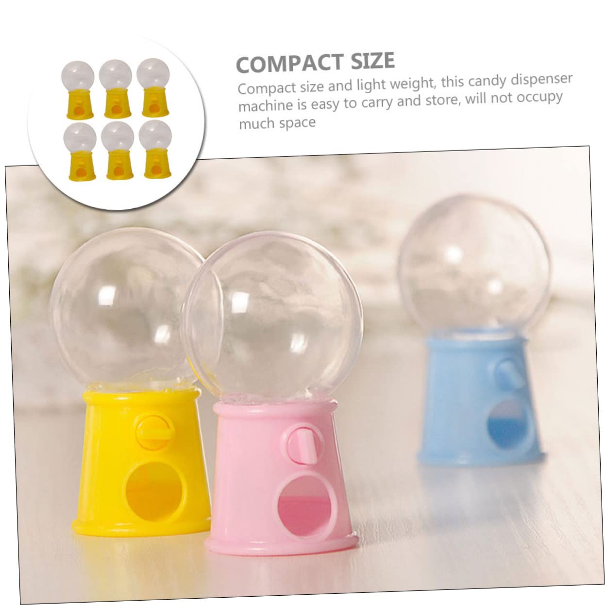 Abaodam 3sets Gumballs Machine Candy Dispenser Kids Gumballs Machine Catch Toy Bank for Kids Party 6pcs*3