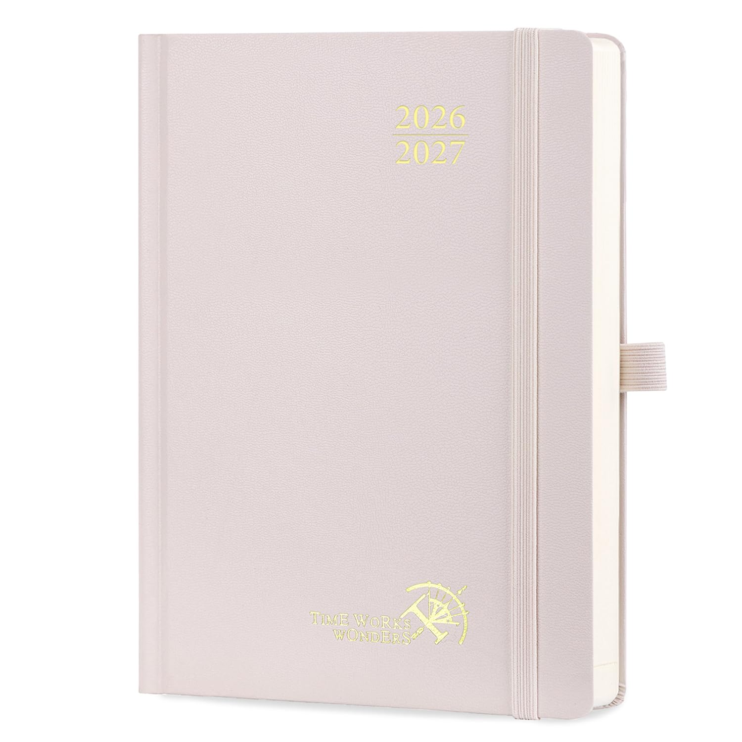 POPRUN Academic Diary 2026-2027 Day to Page A5 Hardback Mid Year Daily 26/27 Planner (Aug'26 - Jul'27) A Day per Page 30 Minutes Interval Appointment Book(Light Pink)