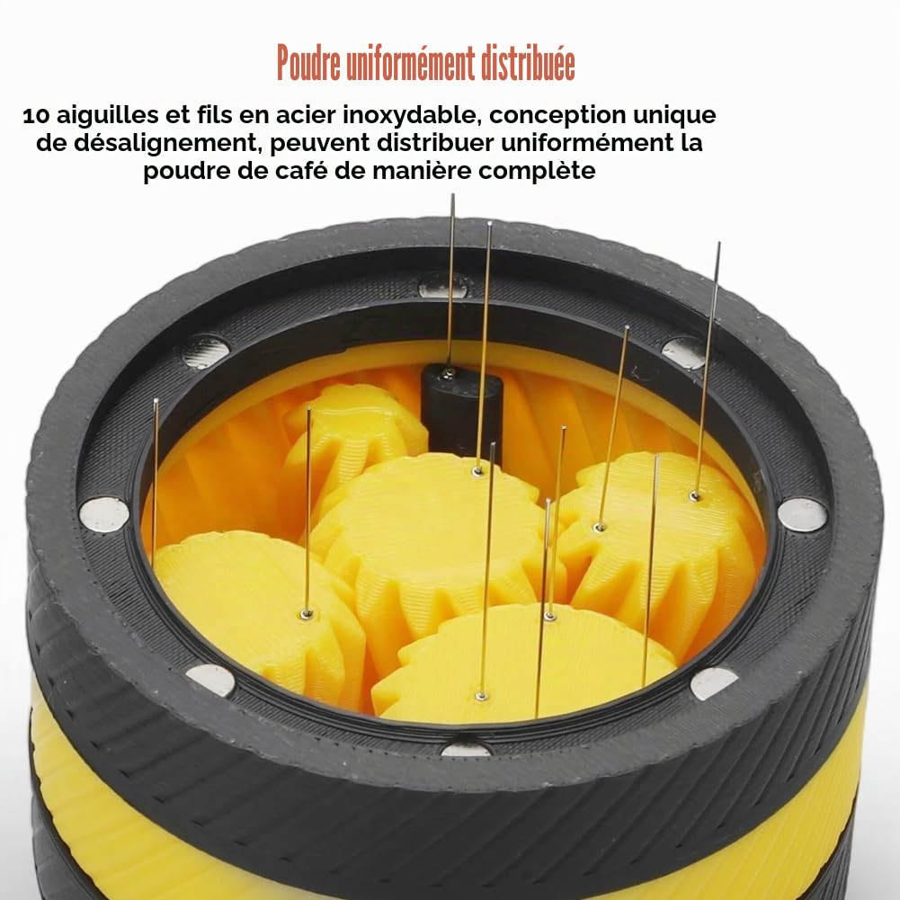 Outil WDT pour Espresso Compatible avec Porte-Filtre 58 mm Distributeur à Café à Engrenage Planétaire Accessoire Indispensable pour Machine à Espresso Idéal pour Baristas