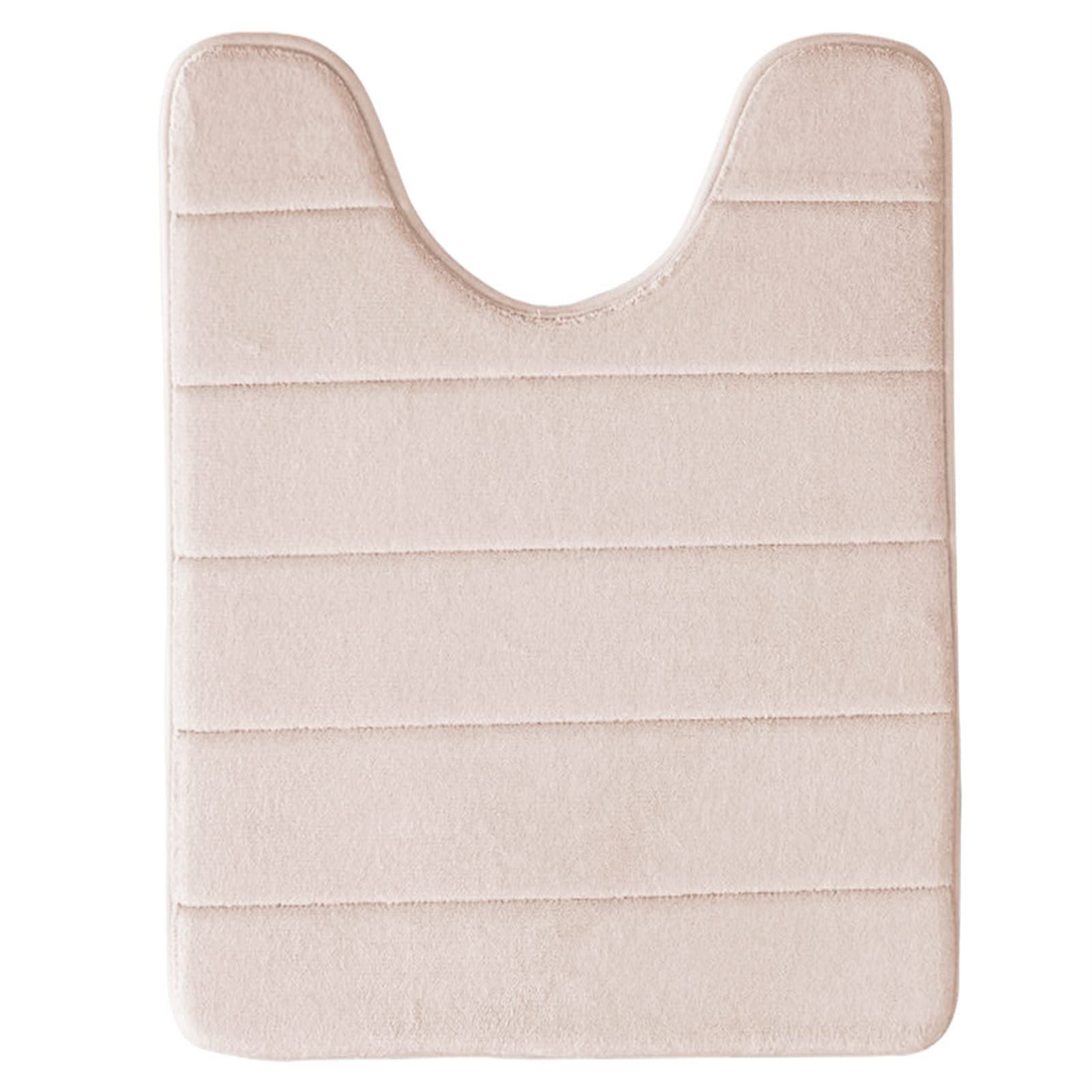 Lifup Soft U-Shaped Bathroom Rug, Memory Foam Bath Mat, Non Slip Water Absorption Dry Fast Toilet Mat, Bathroom Floor Mat Khaki 2 1.3 x 2.0 Feet