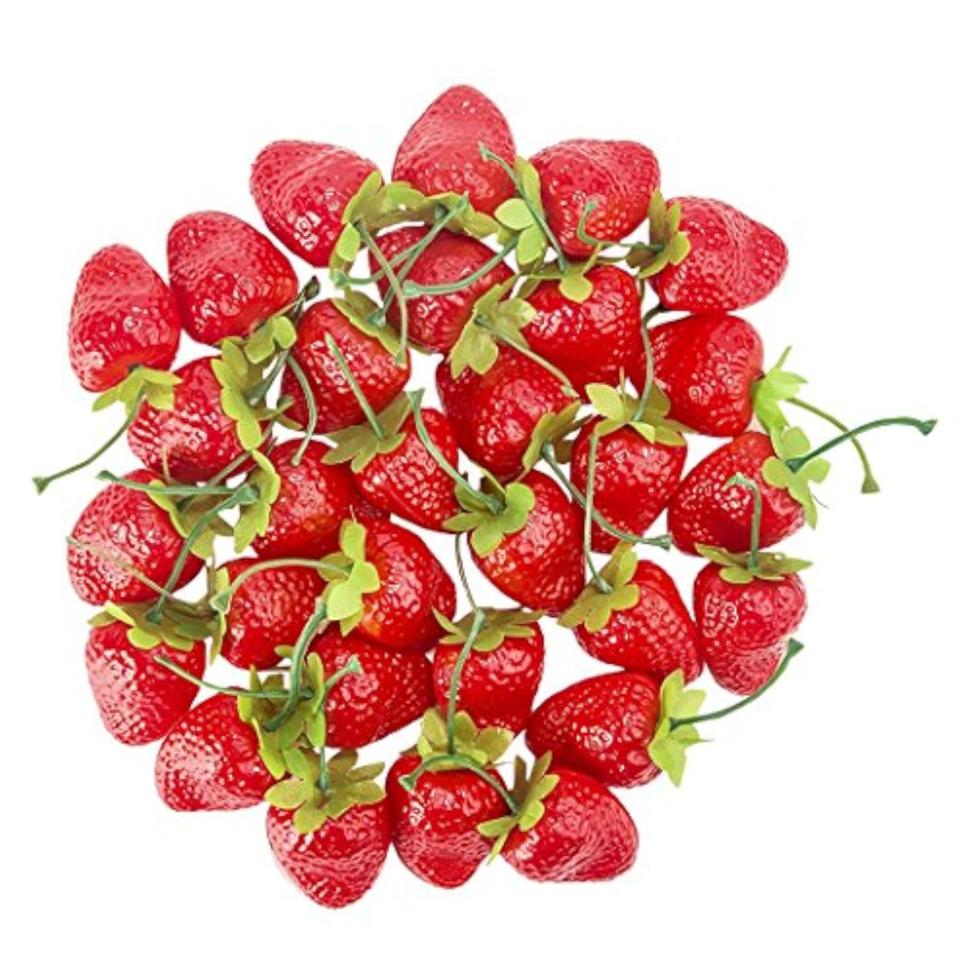 Imported 40Pcs Artificial Strawberries Decorative Fruits