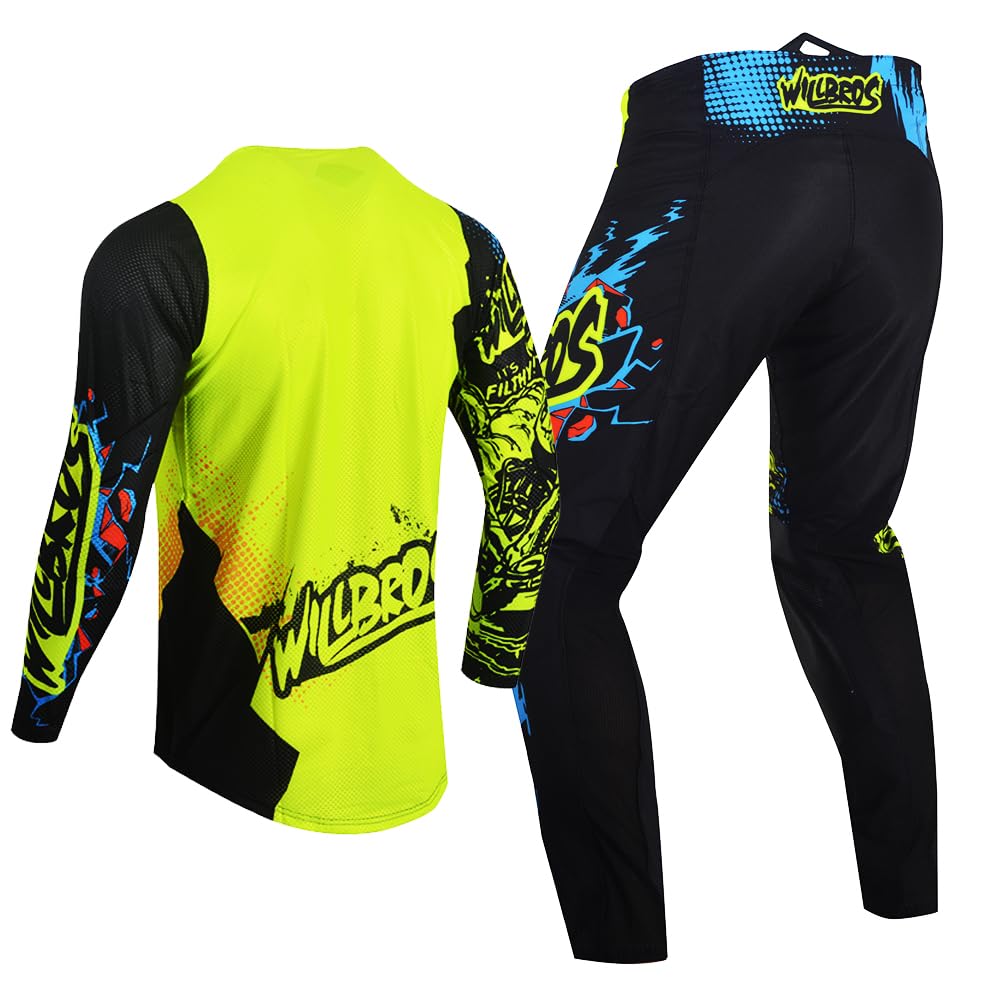 Młodzieżowa koszulka i spodnie Motocross i MX BMX Enduro MTB motocykl quad terenowy wyścigi dla dzieci chłopcy dziewczęta